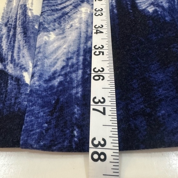 CHICO’S Women’s Blue & White Print Summer Sheath Dress Cap Sleeves Size 16 - Picture 12 of 14